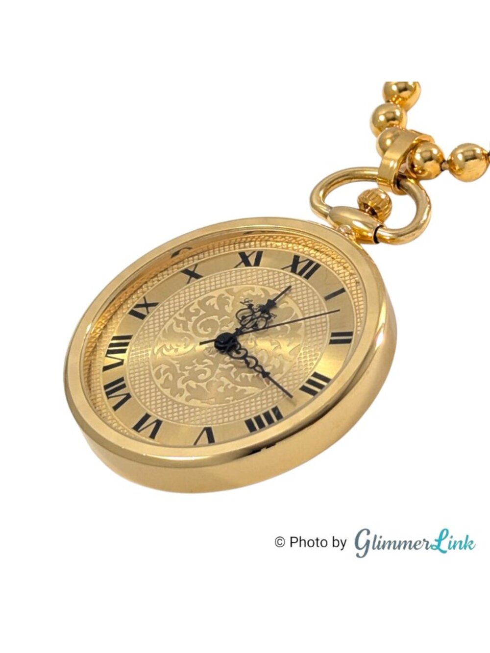 Vintage Le Baron Pendant Watch Necklace Gold Tone Roman Numeral 27 Inch - Picture 4 of 11